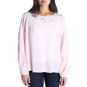 Kut from the Kloth Embroidered Floral Blouse Sz L